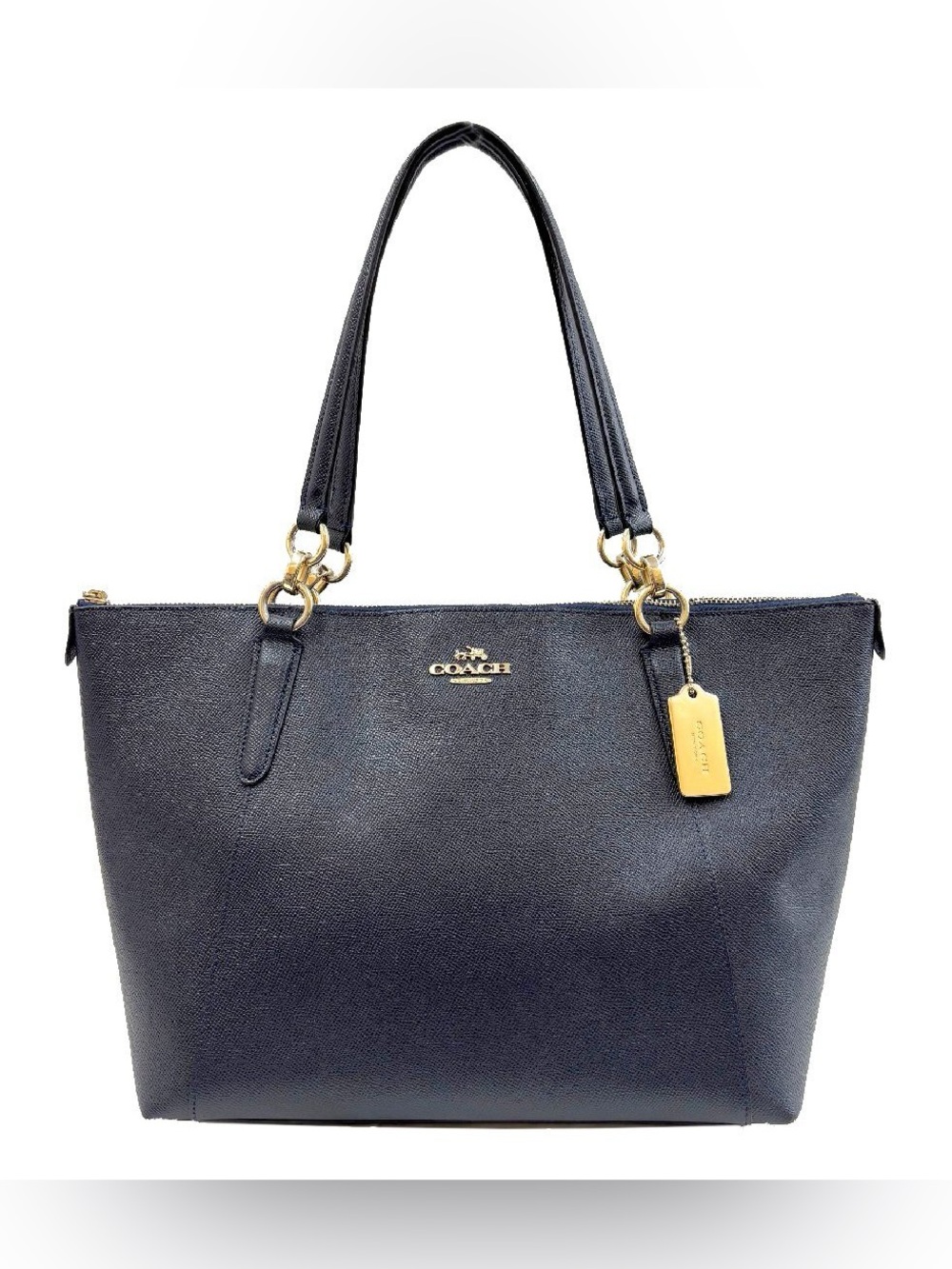 Coach F57526 Ava Tote in Navy Crossgrain Leather